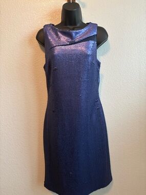 julia jordan Metallic Black/Blue Sheen Sleeveless Mini Dress